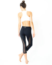 Thumbnail for Savoy - l'Espace Low-Waisted Capri Leggings With Mesh Panels and Reflective Strips - 1 COLOR -