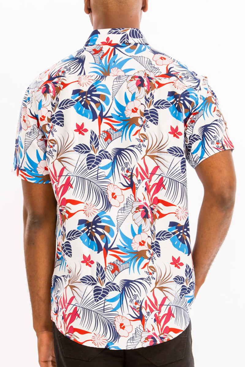 WEIV - Digital Print Hawaiian Short Sleeve Shirt -