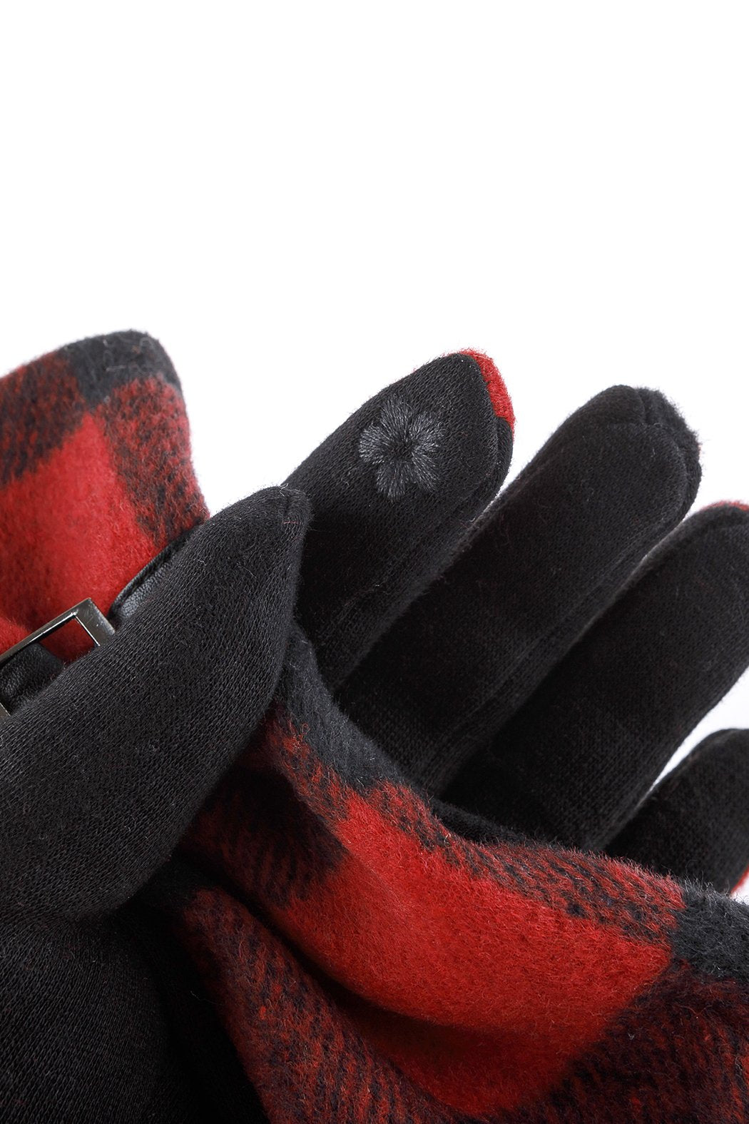 Riah Fashion - Buffalo Plaid Strap Smart Touch Gloves - 2 COLORS -