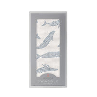 Thumbnail for Newcastle - Blue Shadow Whales Bamboo Swaddle -