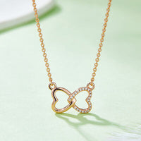 Thumbnail for Moissanite 925 Sterling Sliver Heart Bow Necklace