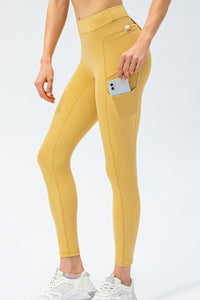 Thumbnail for Full Size Slim Fit High Waist Long Sports Pants Leggings with Pockets - T - 4 COLORS -