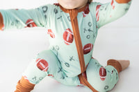 Thumbnail for Eclipse Kids - Touchdown! - Long Sleeve Zipper Sleep Romper -