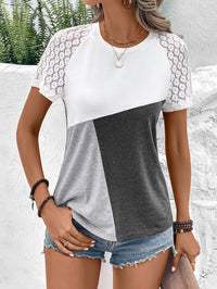 Thumbnail for Color Block Raglan Sleeve Round Neck Tee - T - 4 COLORS -