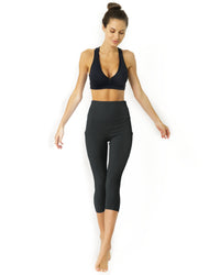 Thumbnail for Savoy - High Waisted Yoga Capri Leggings - Slate Grey - 1 COLOR -