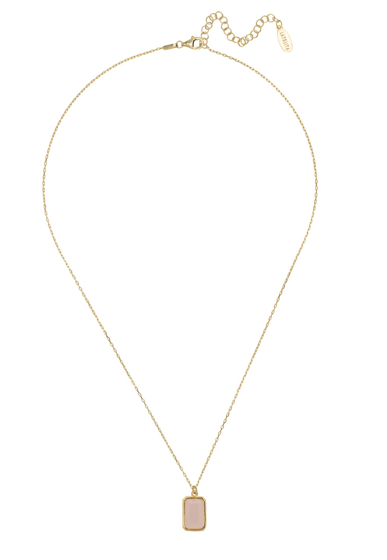 LATELITA - Portofino Necklace Gold Rose Quartz -