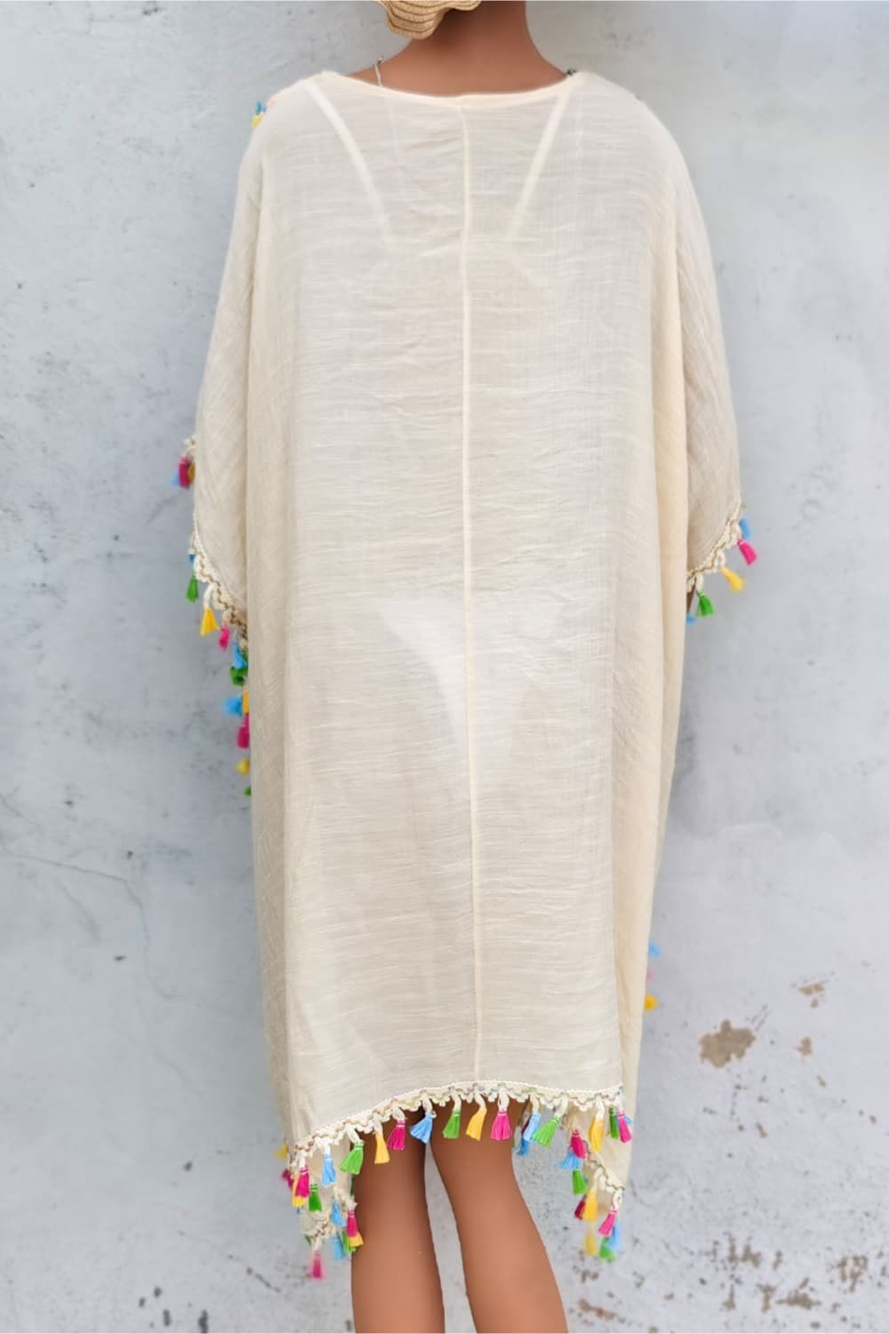 Tassel Detail Embroidery Dress - Beach or Everyday - T - 3 COLORS -