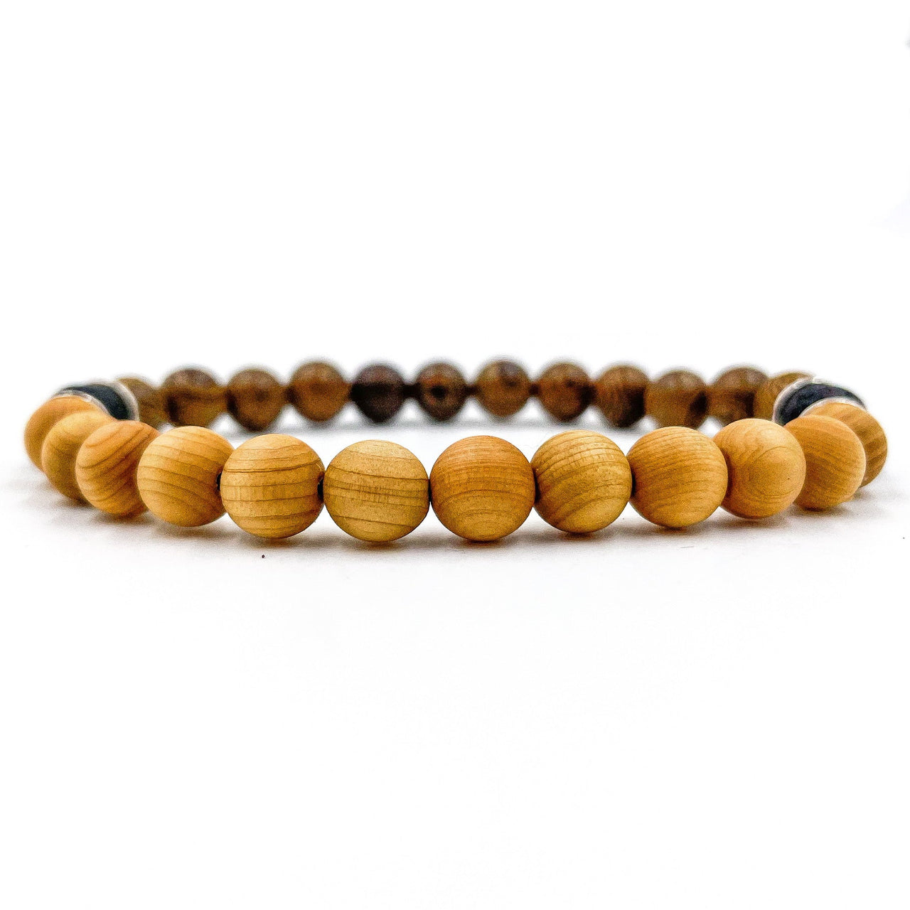 Westland - Zebrawood, Cedar, & Lava Rock Mala Beaded Bracelet -