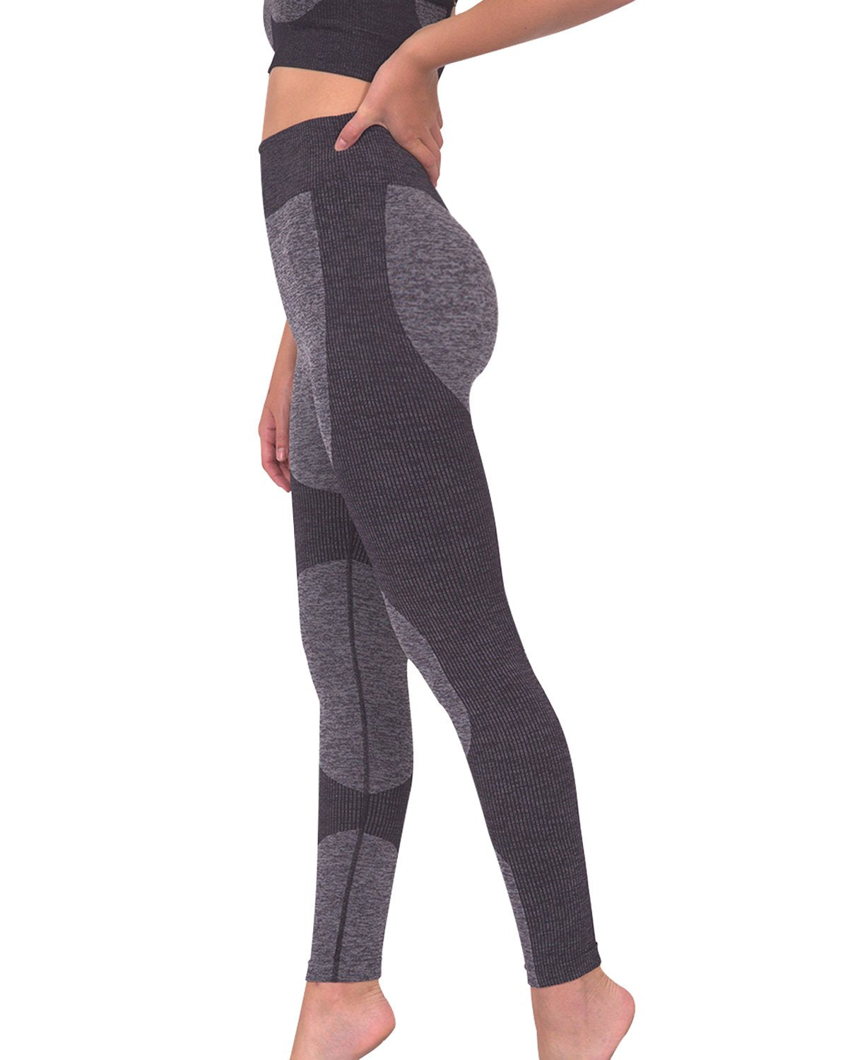 Savoy - Megara Seamless Legging With Striped Panels - Black - 1 COLOR -