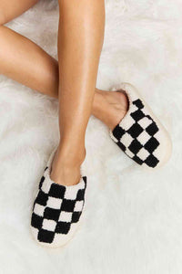 Thumbnail for Melody Checkered Print Plush Slide Slippers - LIMITED SIZES LEFT - T - 4 COLORS -