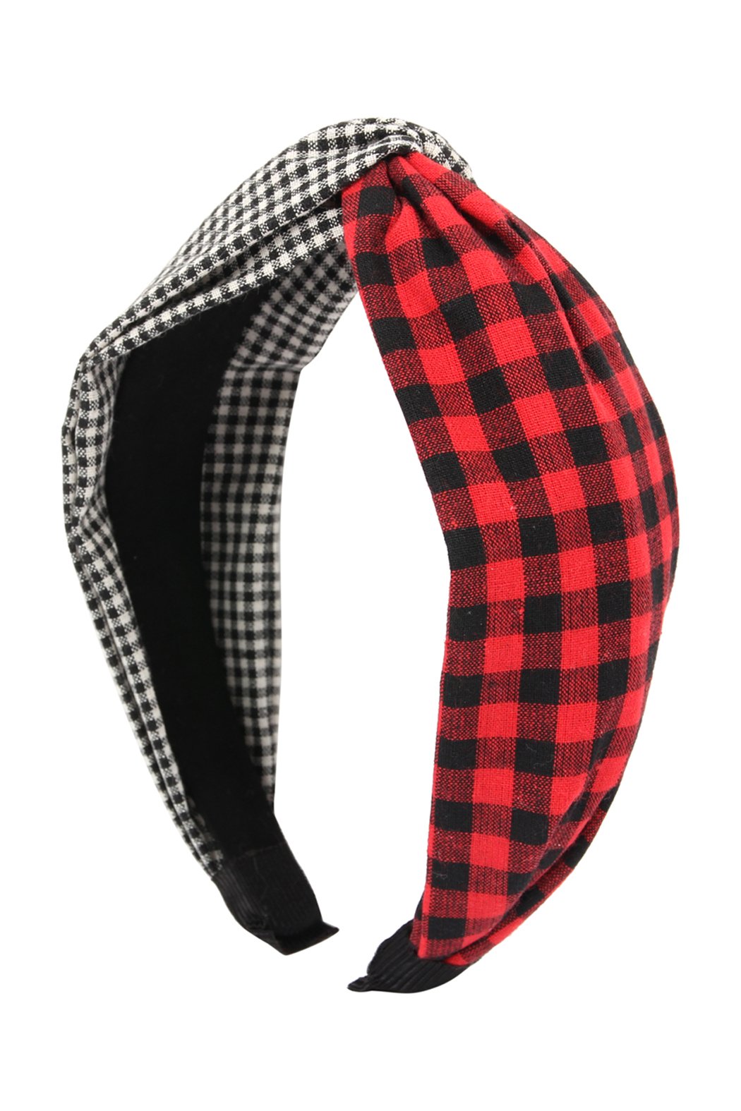 Riah Fashion - Plaid Knotted Fabric Coated Hair Band - 2 COLORS -