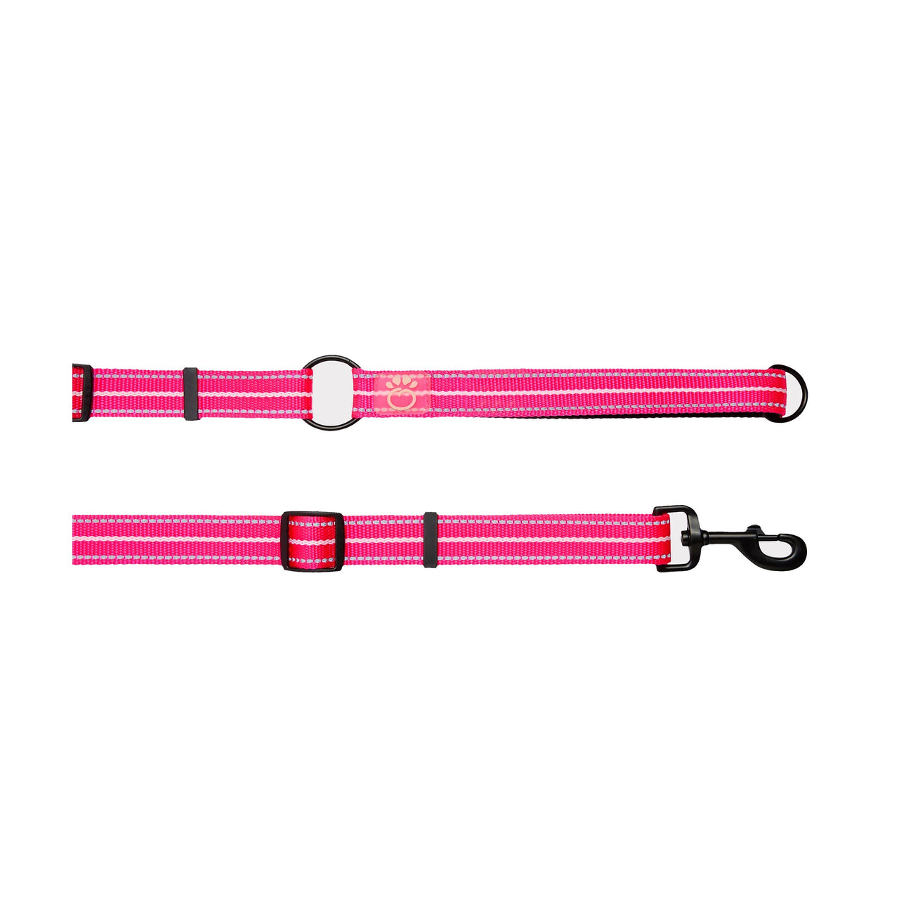 Reflective Leash - EEZY-6 - Neon Pink - 2 SIZES -