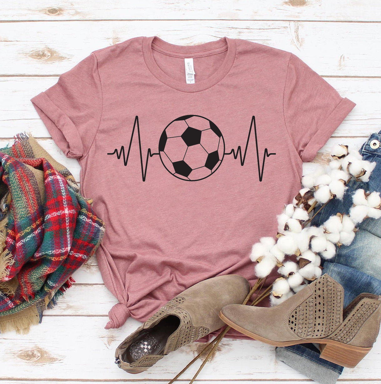 Soccer Heartbeat T-Shirt - 12 COLORS -