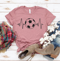 Thumbnail for Soccer Heartbeat T-Shirt - 12 COLORS -