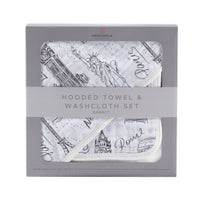 Thumbnail for Newcastle - London, Paris, New York Hooded Towel and Washcloth Set -