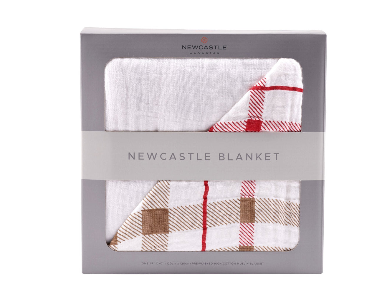 Teddy Bear and Plaid Cotton Muslin Newcastle Blanket -