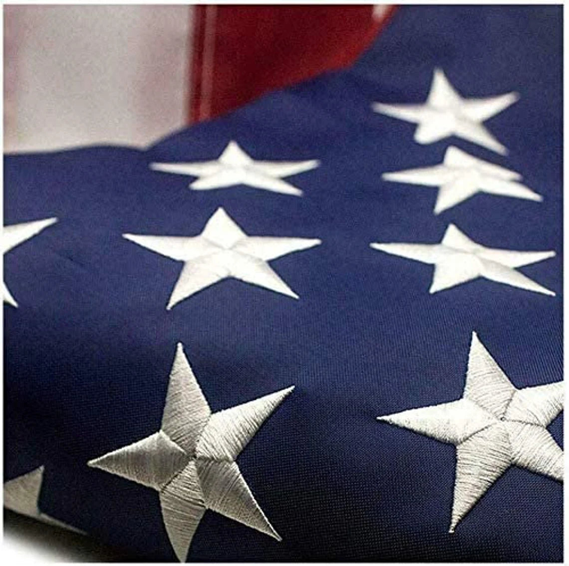 American Flag Outdoor Heavy Duty Embroidered Stars USA Flag Sewn Stripes Fade Resistance Brass Grommets All Weather UV - 7 SIZES -