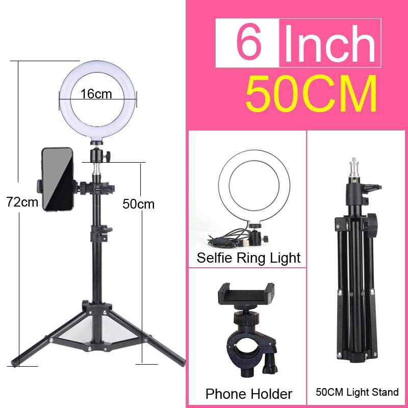 Ringlight for Makeup - Ring Light - LED Selfie Stand - Tripod - Dimmable - YouTube Lamp Photo Video Camera Phone stand - [23 DAY DELIVERY] -  14 SIZES -