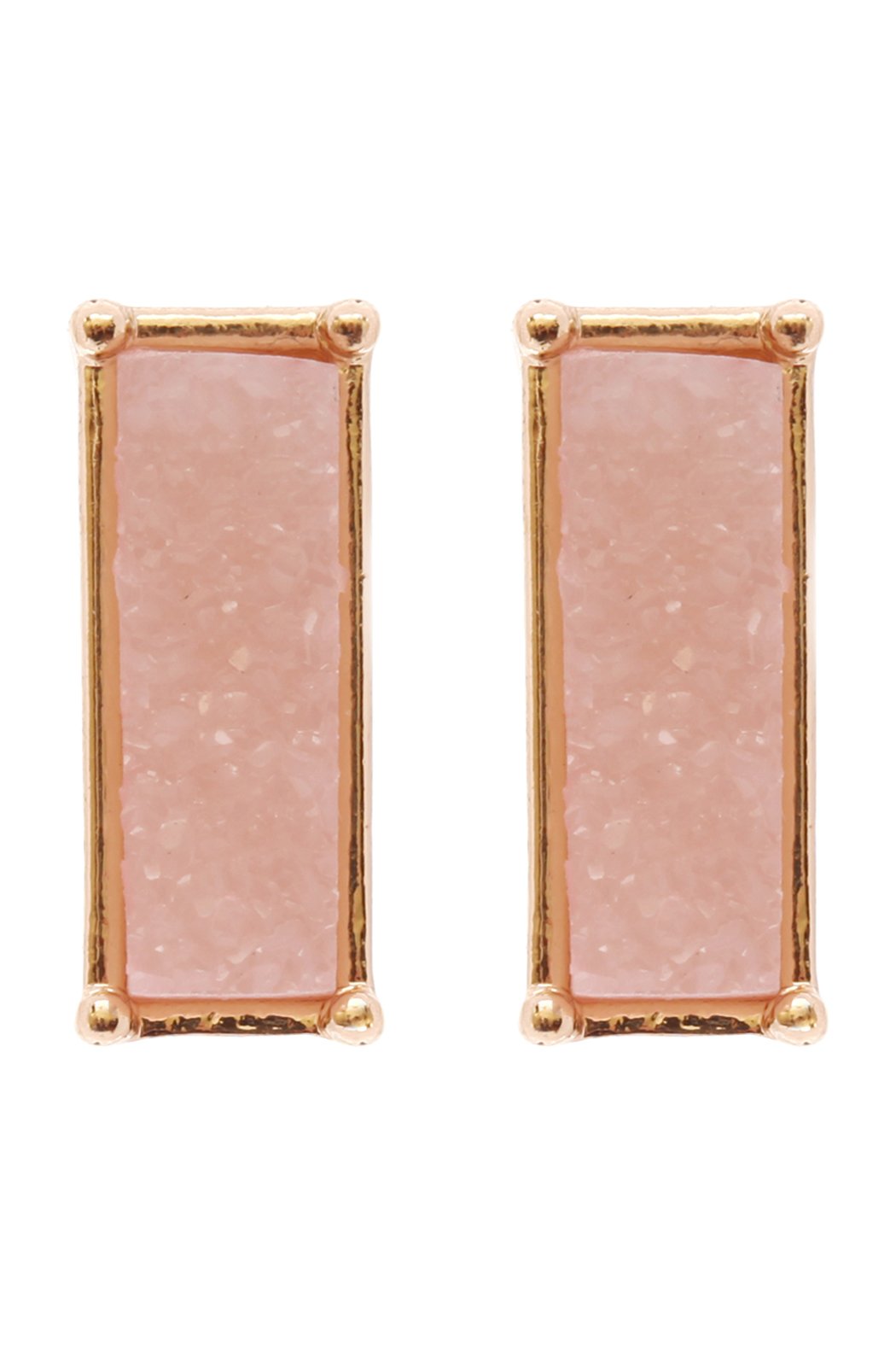 Riah Fashion - Druzy Square Geometric Post Earrings - 4 COLORS -