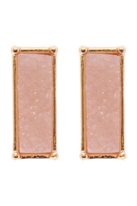 Thumbnail for Riah Fashion - Druzy Square Geometric Post Earrings - 4 COLORS -