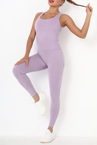 Thumbnail for Crisscross Wide Strap Active Jumpsuit - T - 11 COLORS -