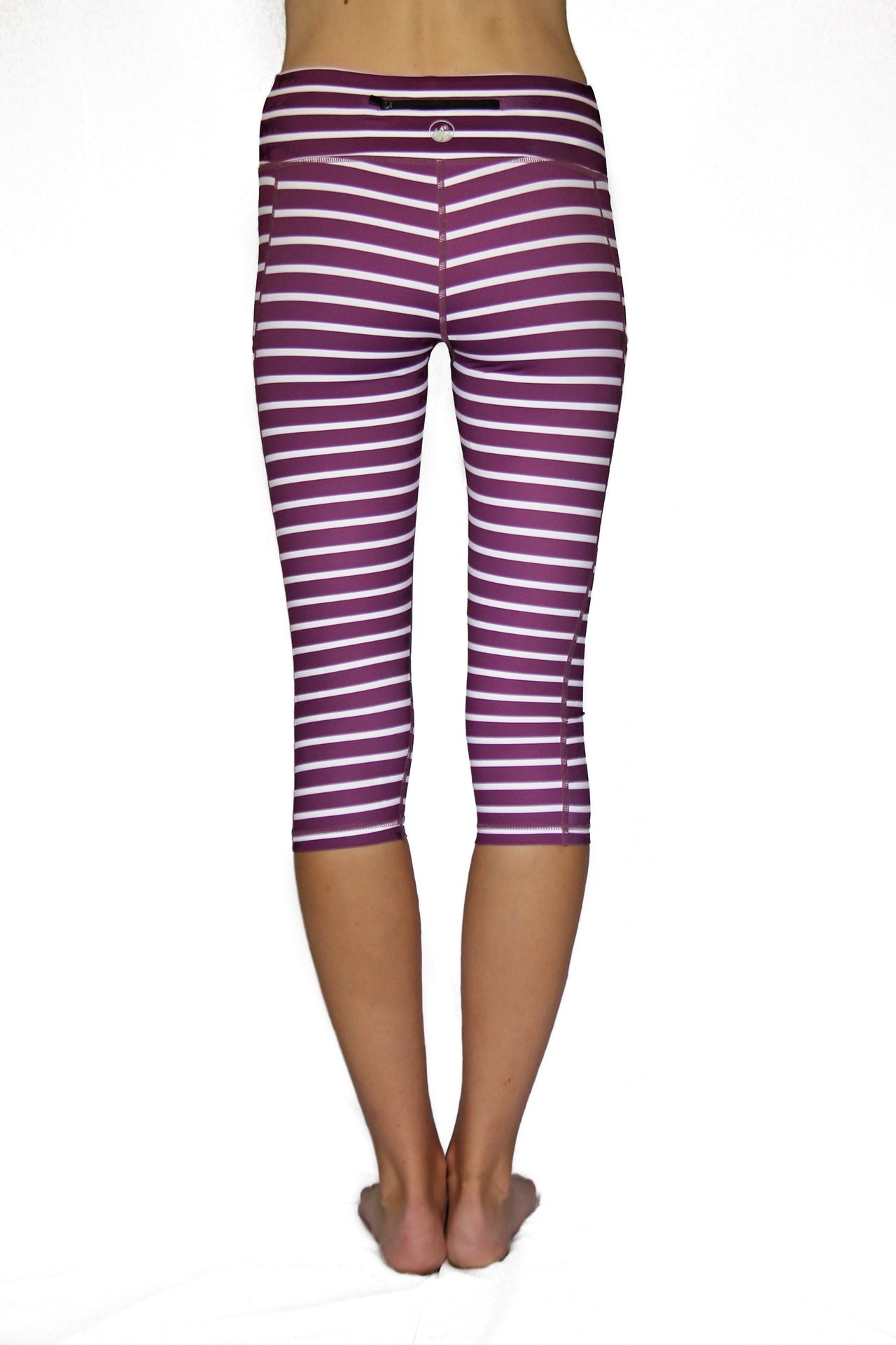 Belcorva - Dark Purple and White Stripe - Pocket Capri - 1 COLOR -