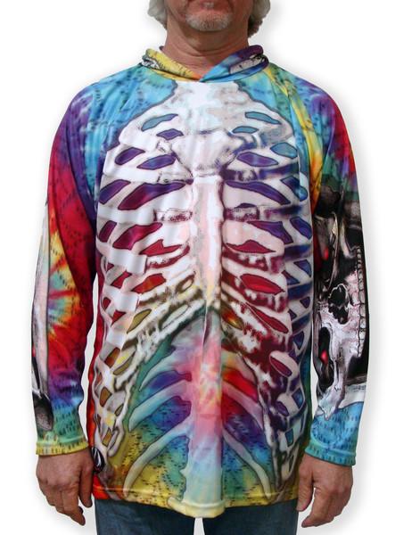 Mouthman - SKELETON in TIE-DYE Hoodie Sport Shirt - ADULT SIZES AVAILABLE! - 10 SIZES -