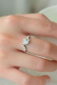 Thumbnail for 1 Carat Moissanite Heart 925 Sterling Silver Ring