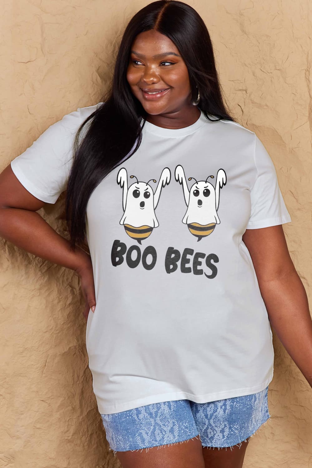 Simply Love Full Size BOO BEES Graphic Cotton T-Shirt - T - 3 COLORS -