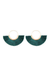 Thumbnail for Tassel Fan Hoop Earrings - 15 COLORS -