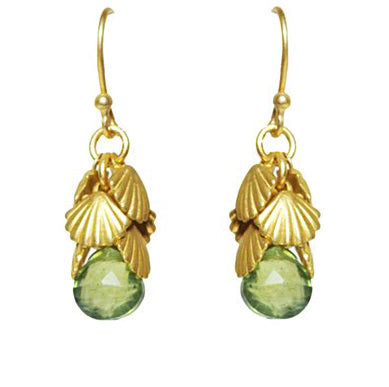 Gena Myint - Shell Cluster Peridot Earring -