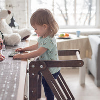 Thumbnail for Wooden Step Stool for Preschool - Kid Chair That Grows - Chocolate