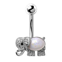 Thumbnail for 316L Stainless Steel Fancy Jeweled Elephant Navel Ring -