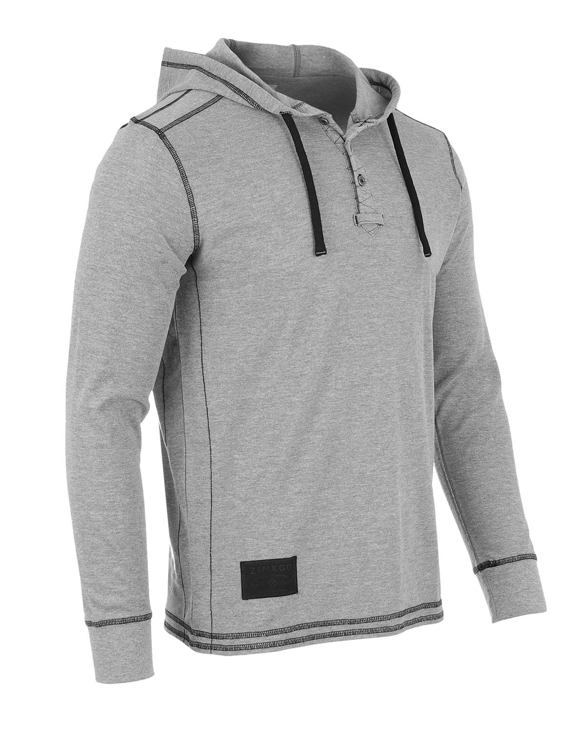 Men's Thermal Long Sleeve Lightweight Fashion Hooded Henley - 1 COLOR