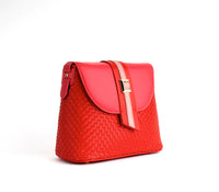 Thumbnail for GUNAS NEW YORK - Kate - Red Vegan Basket Weave Bag - 1 COLOR -