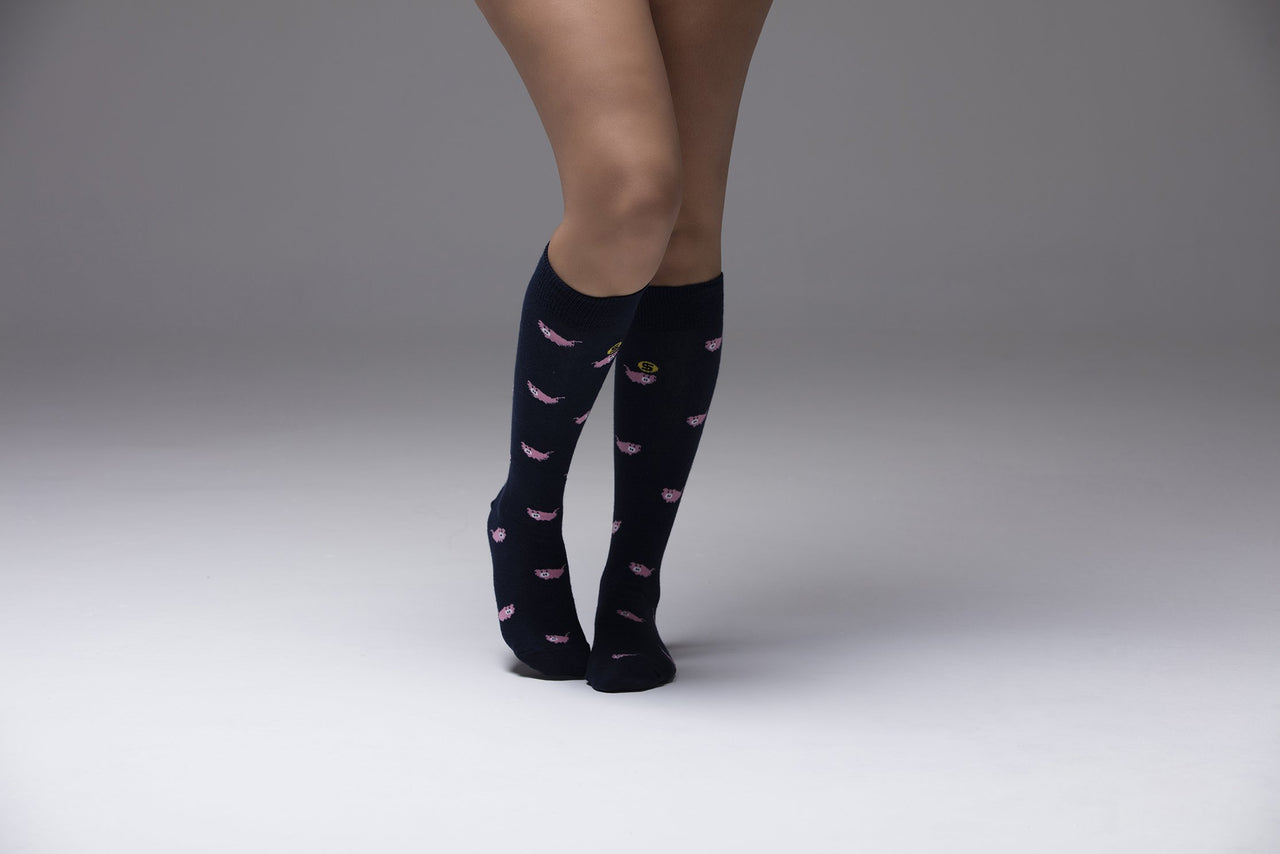 Women's Pig Knee High Socks - 1 COLOR -