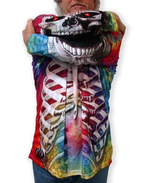 Mouthman - SKELETON in TIE-DYE Hoodie Sport Shirt - ADULT SIZES AVAILABLE! - 10 SIZES -