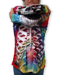 Thumbnail for Mouthman - SKELETON in TIE-DYE Hoodie Sport Shirt - ADULT SIZES AVAILABLE! - 10 SIZES -