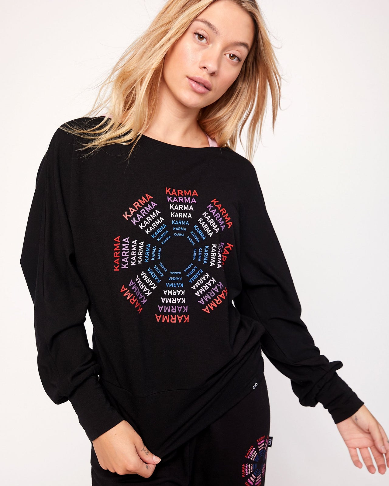 Rebody - Karma Graphic Viscose Blend Long Sleeve Top - 2 COLORS -