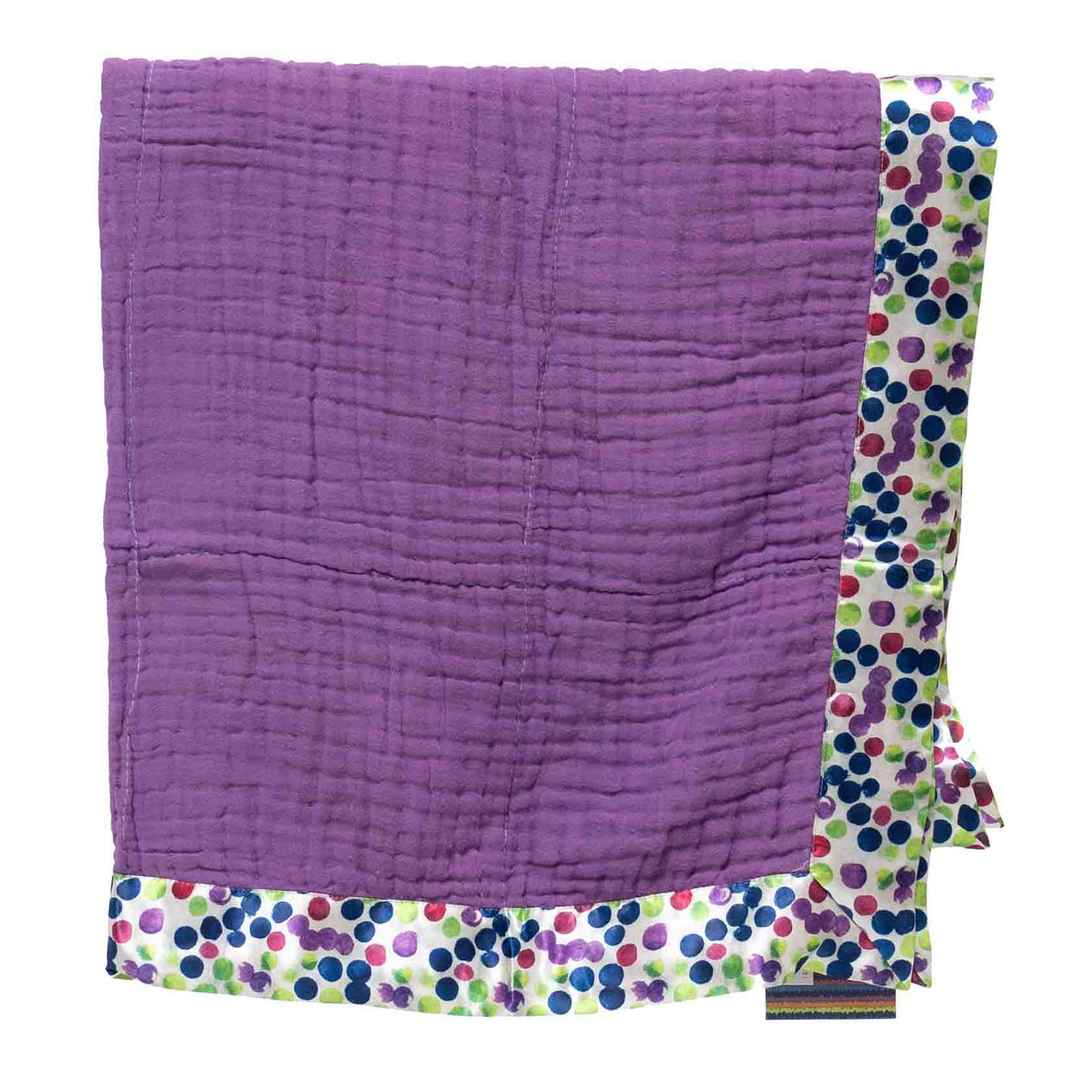 Cabin Measures - Organic Cotton Gauze Polka Dot Satin Trim Baby Blanket - 2 COLORS -