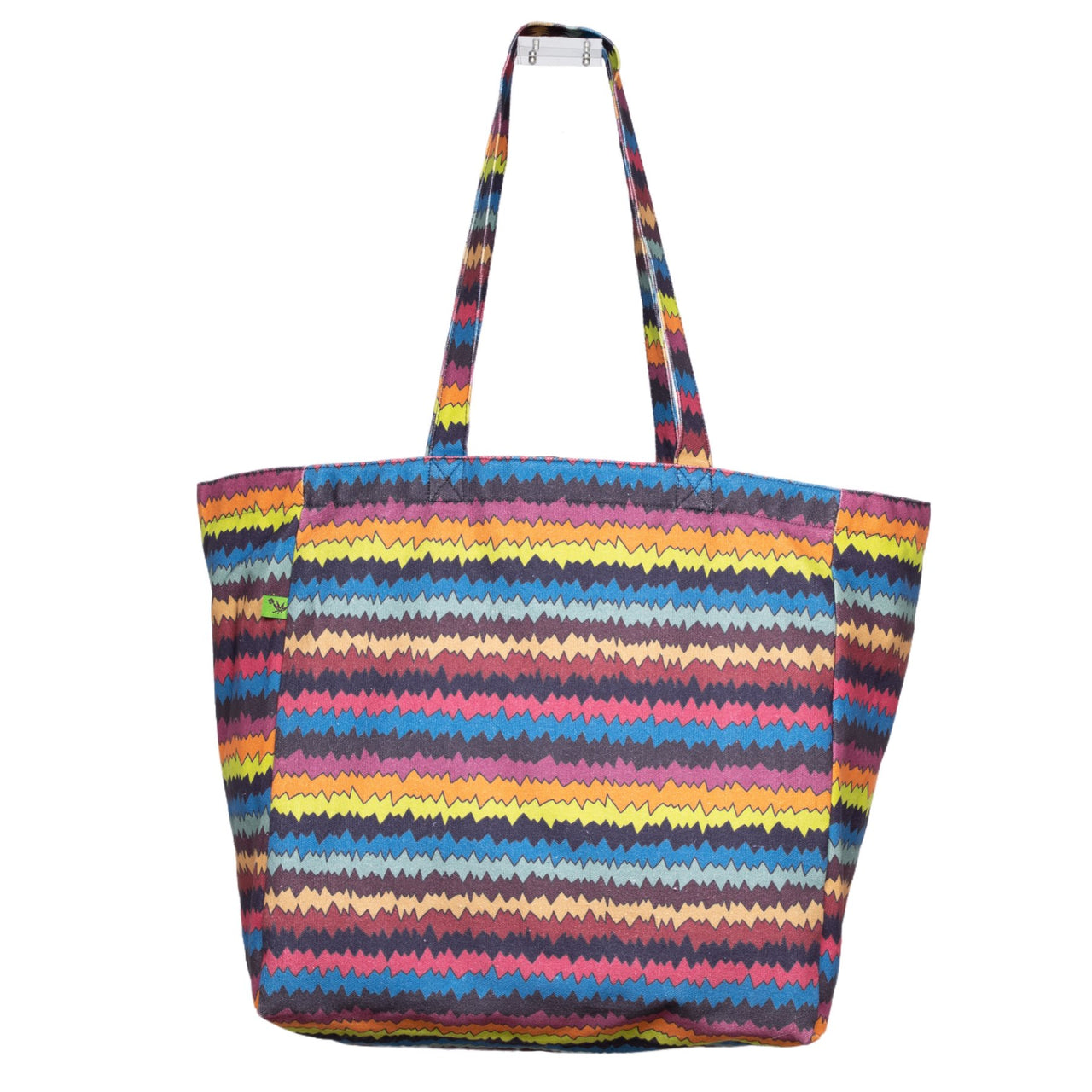 Cabin Measures - Zigzag Keep-'Em-Separated Cotton Canvas Tote Bag -