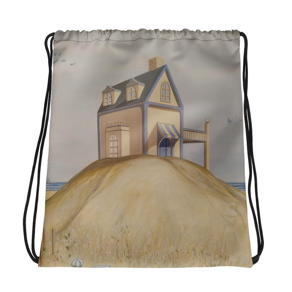 Sharon Tatem - Drawstring Bag | Printed | Hamptons Scenery | Sharon Tatem Art - 1 COLOR -