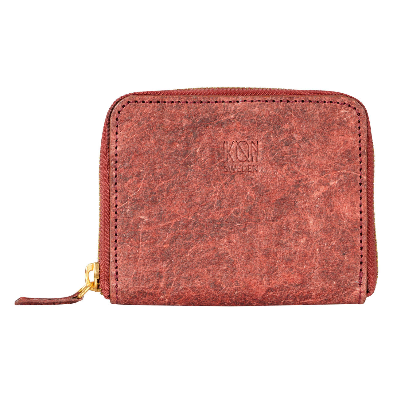 IKON SWEDEN - Coconut Leather Zip Wallet - Wine Red - 1 COLOR -