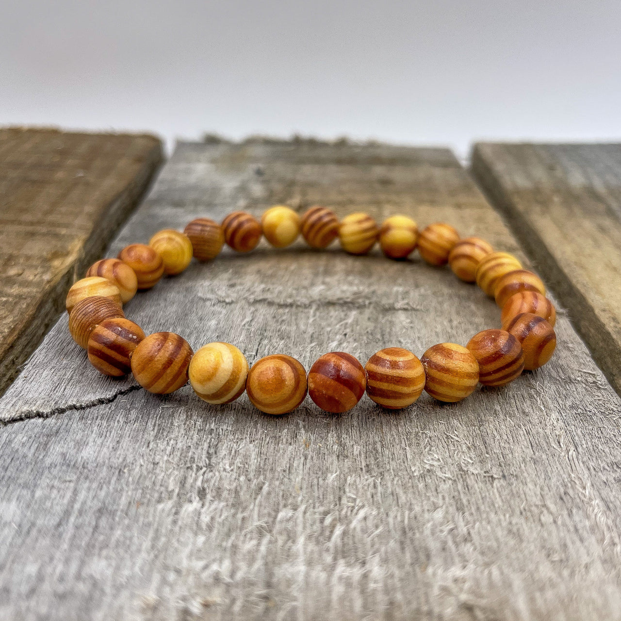 Union - Yellow Zebrawood Mala Beaded Bracelet -