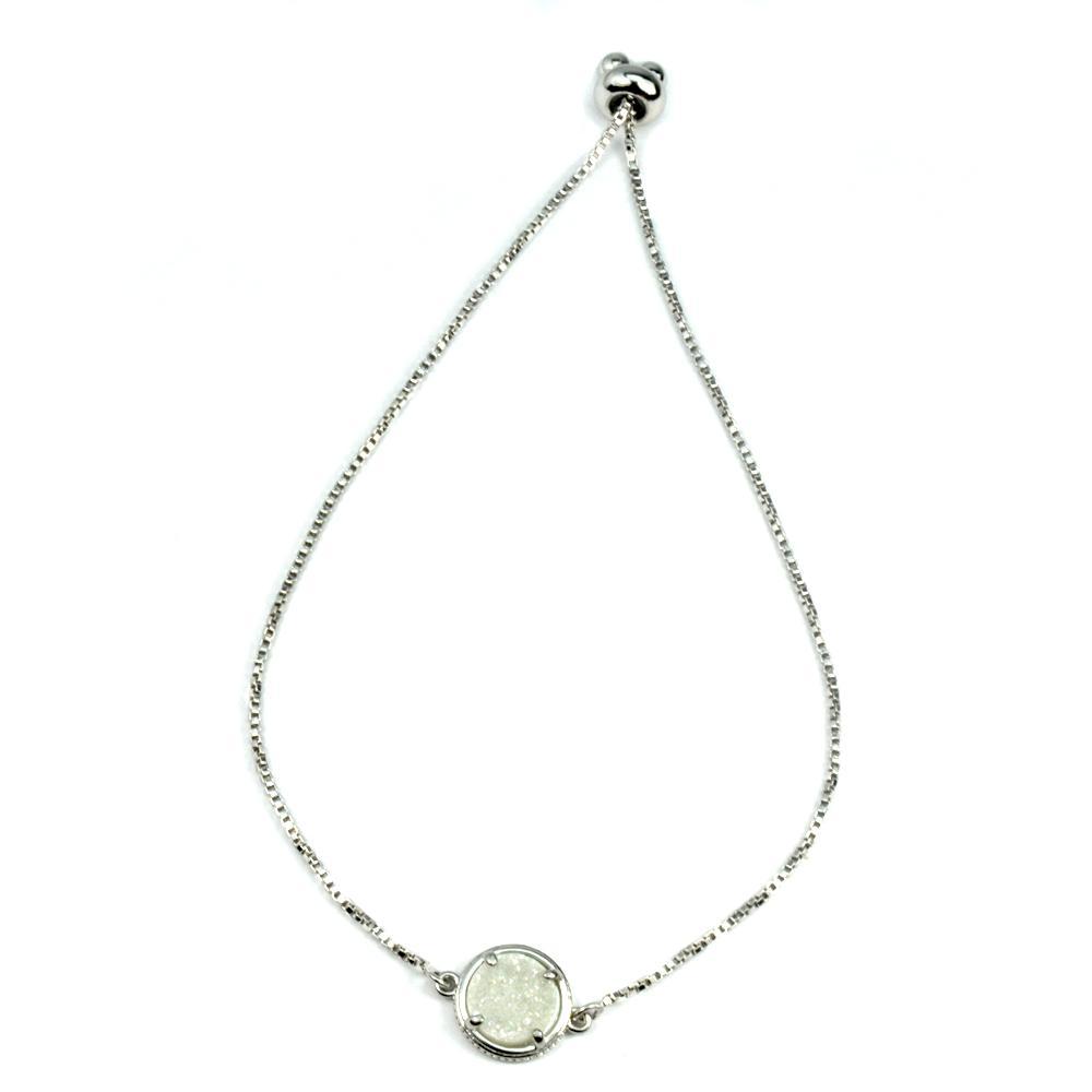 Christy Jean - Addison Druzy Adjustable Bracelet in Silver - 4 COLORS -