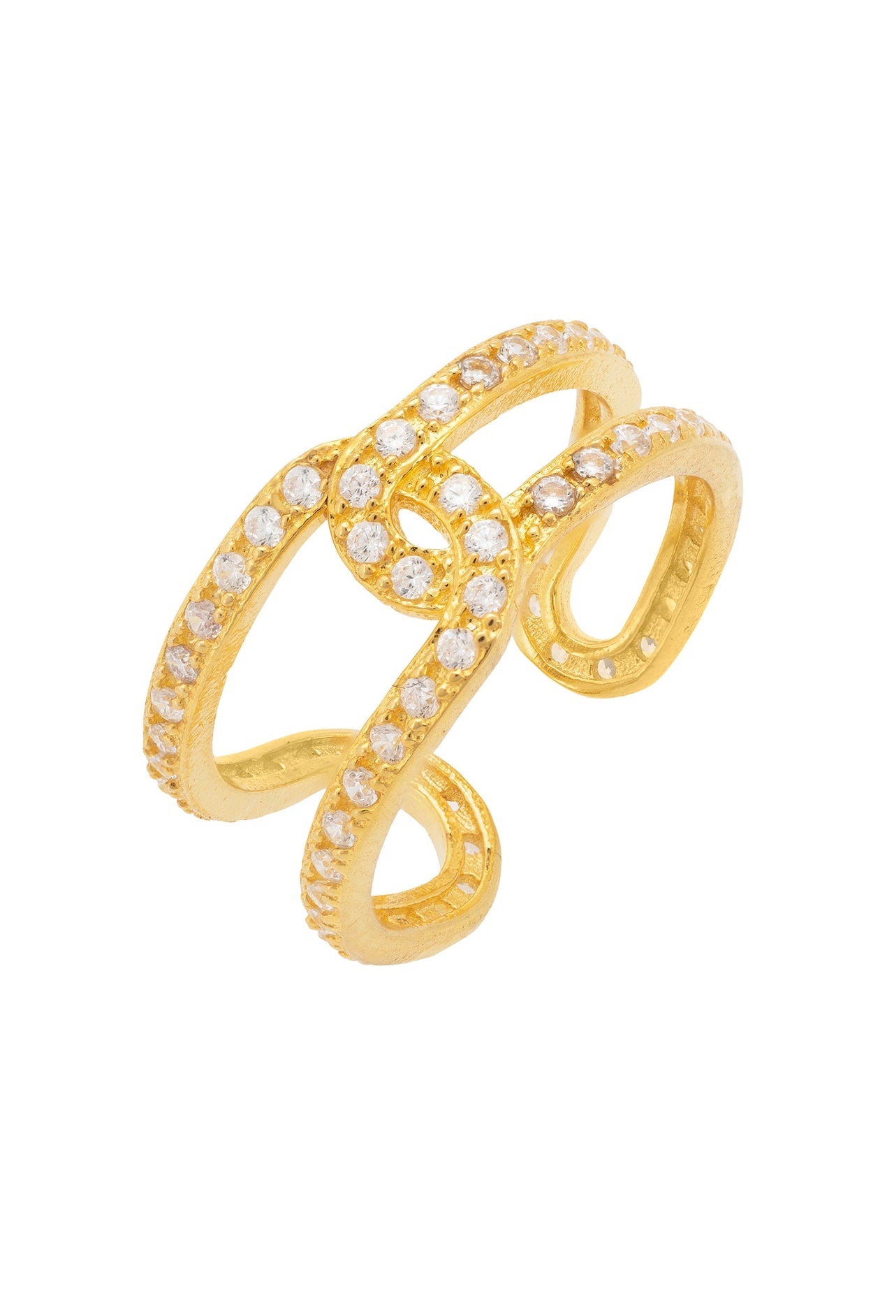 LATELITA - Link Chain CZ Ring Gold -