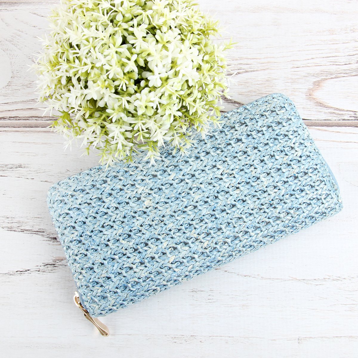 Crocheted Single Zipper Wallet - 6 COLORS -