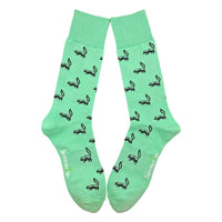 Thumbnail for Summer Ties - Skunk Socks - Black on Green - Men's Mid Calf - 1 COLOR -