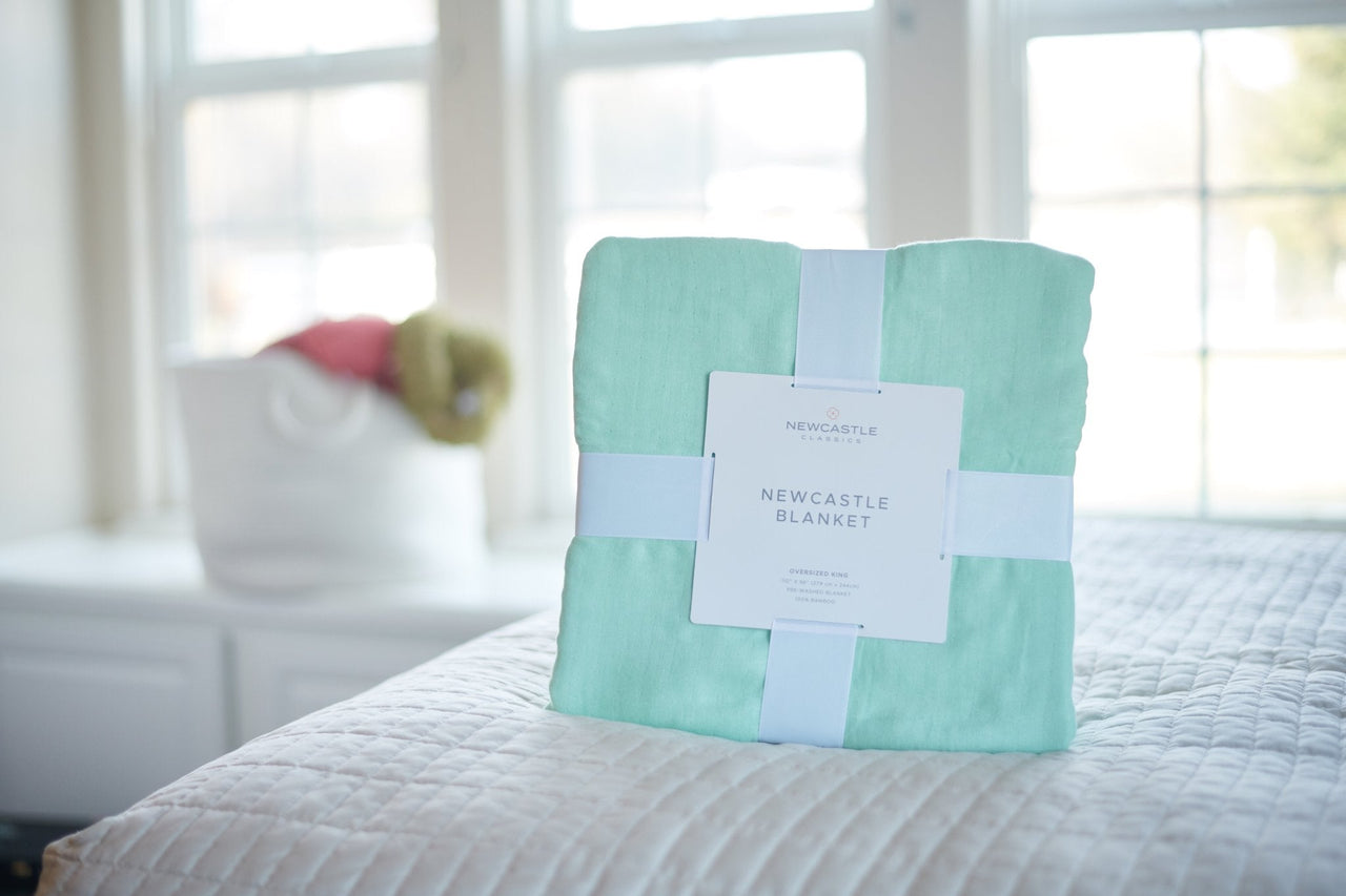 Newcastle - Seafoam Green Oversized King Luxury Bamboo Bed Blanket -