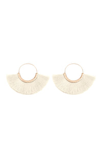 Thumbnail for Fan Tassel Hoop Earring - 15 COLORS -